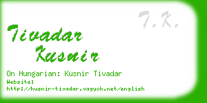 tivadar kusnir business card